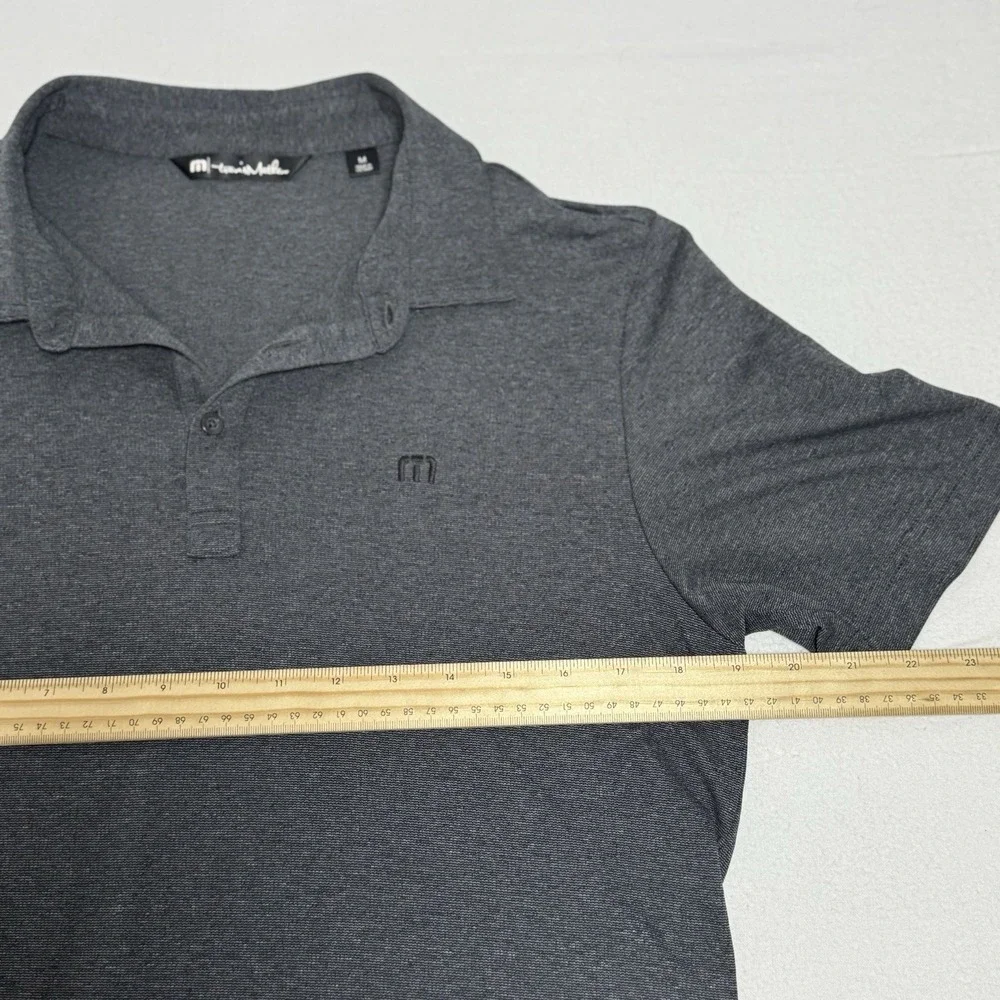 Travis Mathew Men's Polo Shirt - Dark Gray Short Sleeve‎ Collared Sz Medium